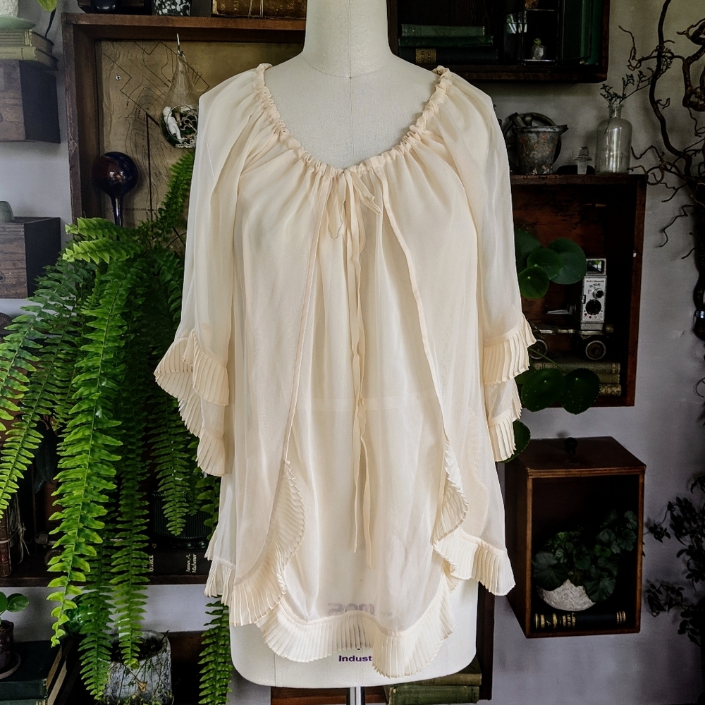 Ella Moss peach silk chiffon tunic